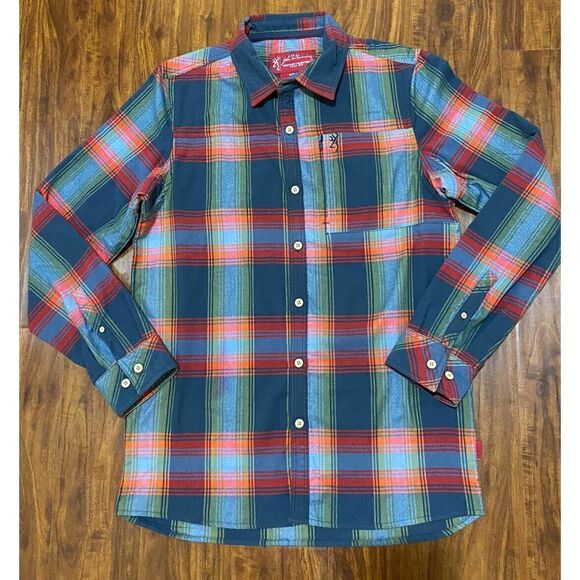 JOHN BROWNING Heritage Collection Flannel Shirt Mens Small EXCELLENT CONDITION‎ - Picture 1 of 9